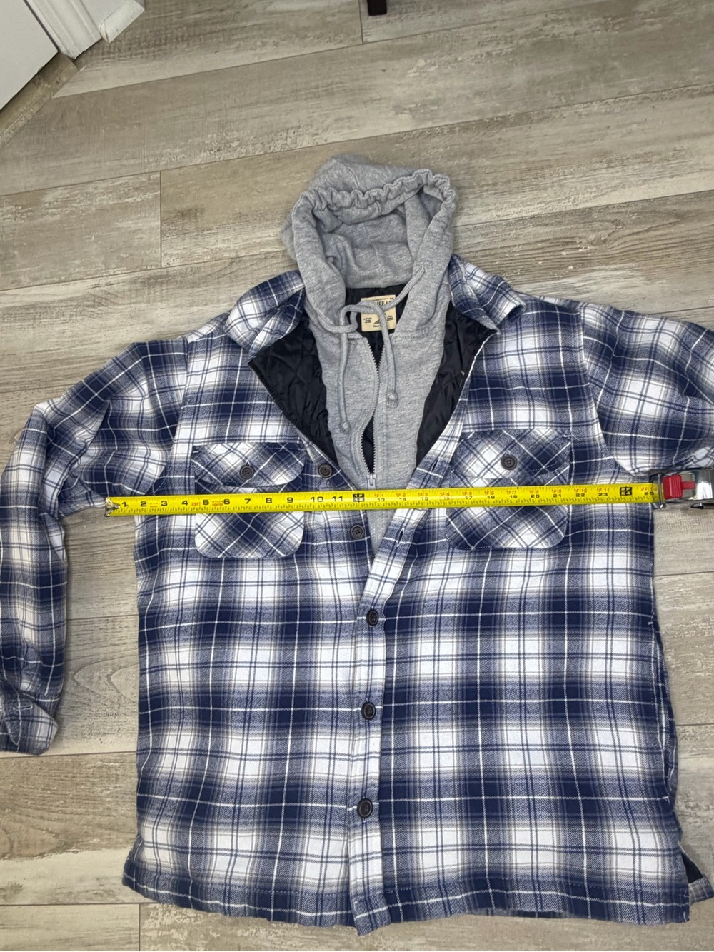 RedHead Mens Large Hooded Flannel Shirt Jacket Plaid Quilted Lined Shacket EUC - Picture 9 of 10